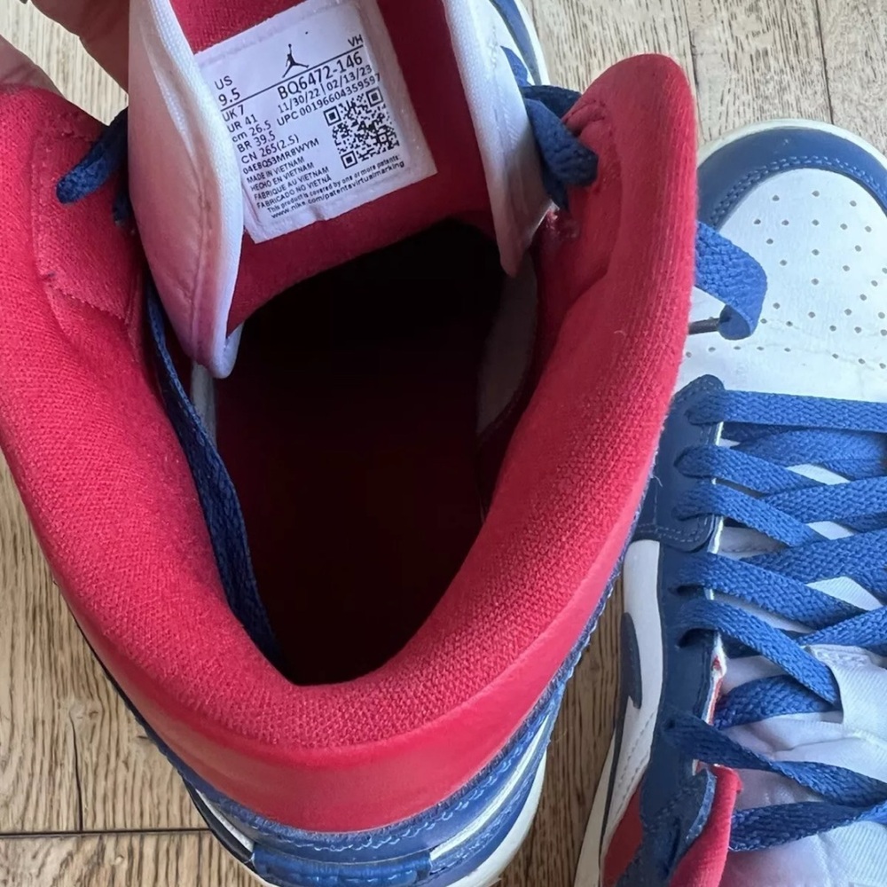 AIR JORDAN 1 MID French Blue Gym Red Sail White 9.5 W | M 8 - Picture 6 of 6